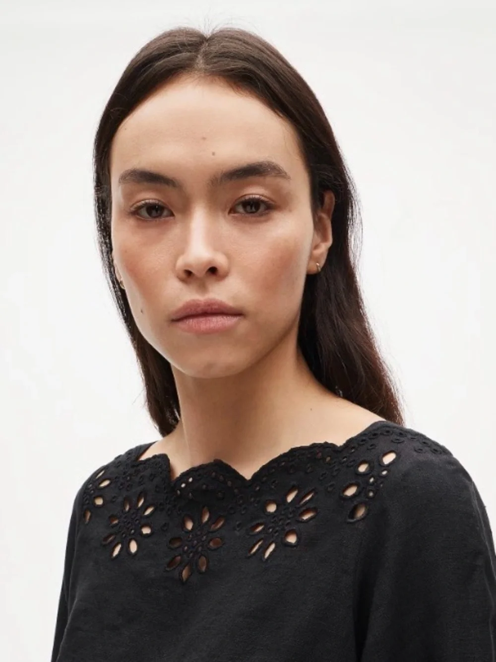 J. Crew Black Eyelet-Trim Linen Shift Mini Dress, size Xs, NWT